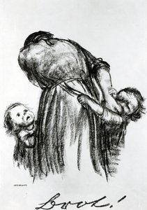 パン！、1924 作： Käthe Kollwitz